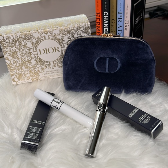 Dior Handbags - Dior Makeup Bag Navy Blue Velvet(CD), Dior Mascara & Maximizer 3D Lash Serum NIB